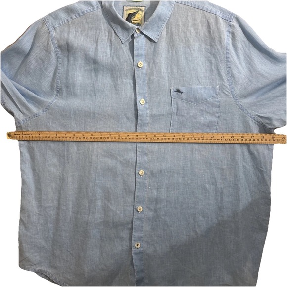 Tommy Bahama 100% Linen Button Up Shirt Men's 2XL Blue 25 years of Paradise EUC - Picture 6 of 10